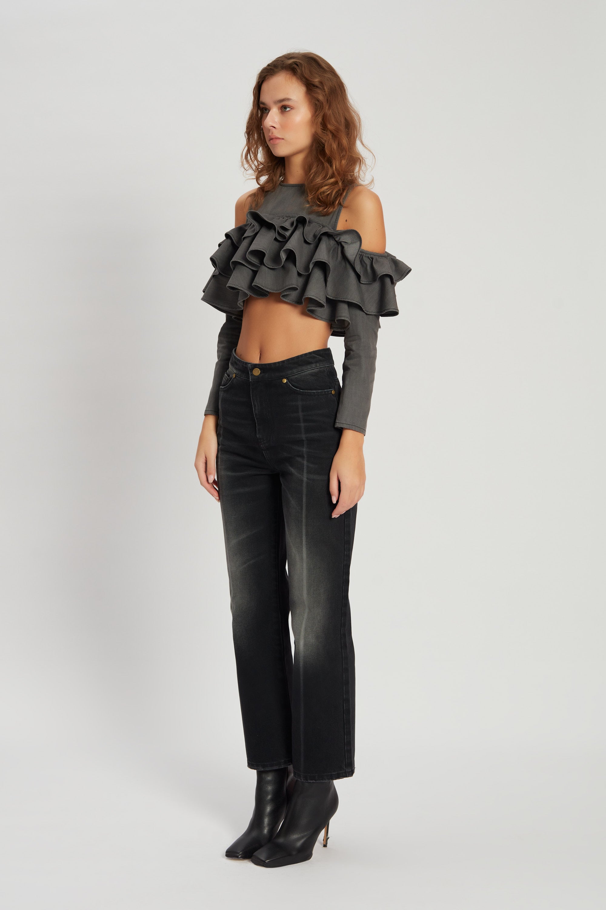Isollella Grey Denim Shirts