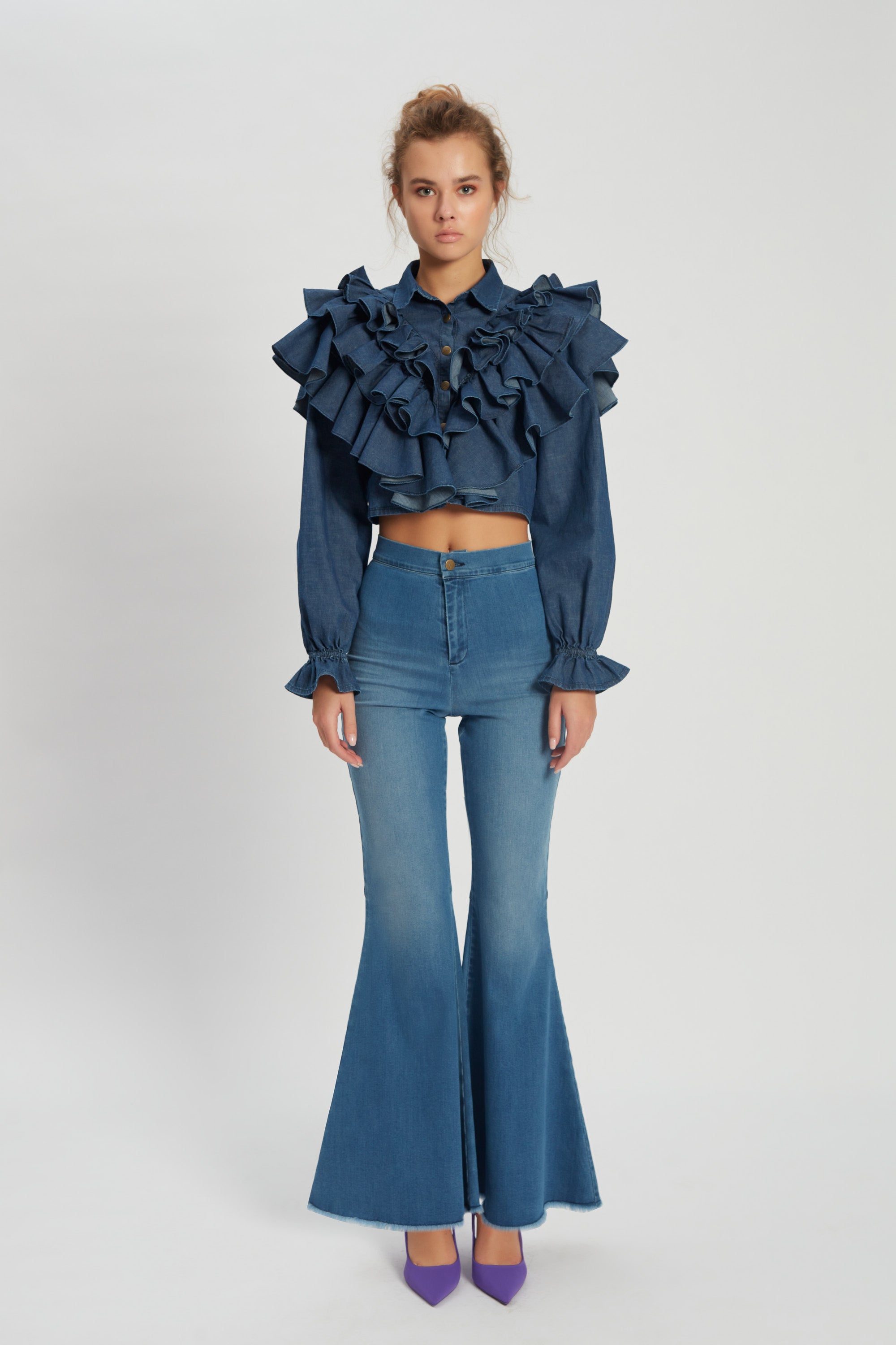 Isollella Blue Denim Shirts